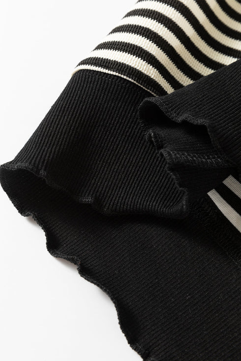Stripe Loose Drop Shoulder Long Sleeve Top